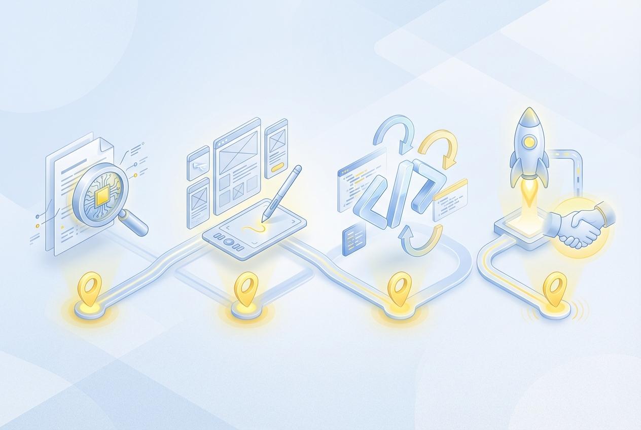 Les 4 étapes d'un projet de développement sur mesure