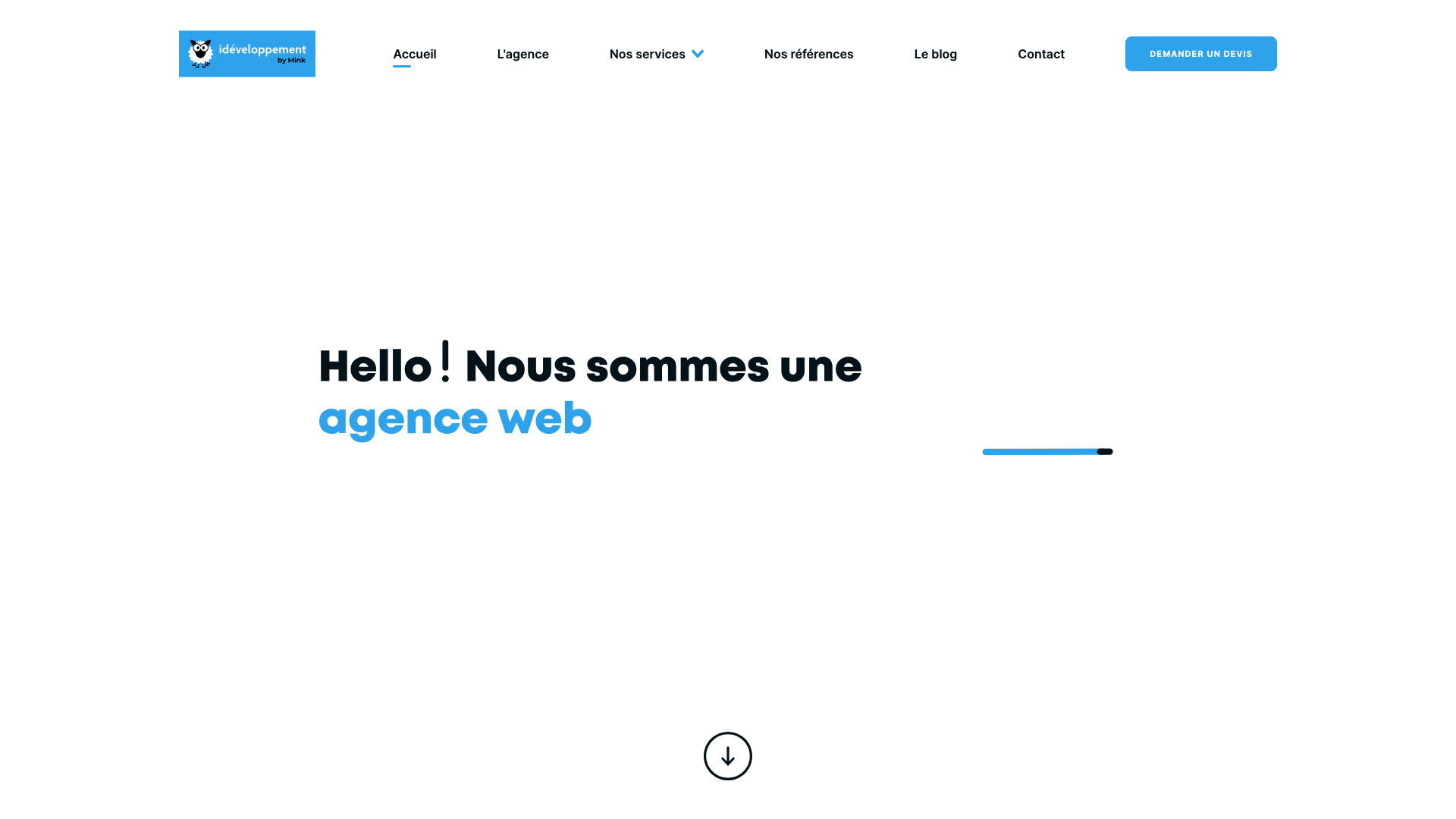 Capture d'écran de la home de iDéveloppement