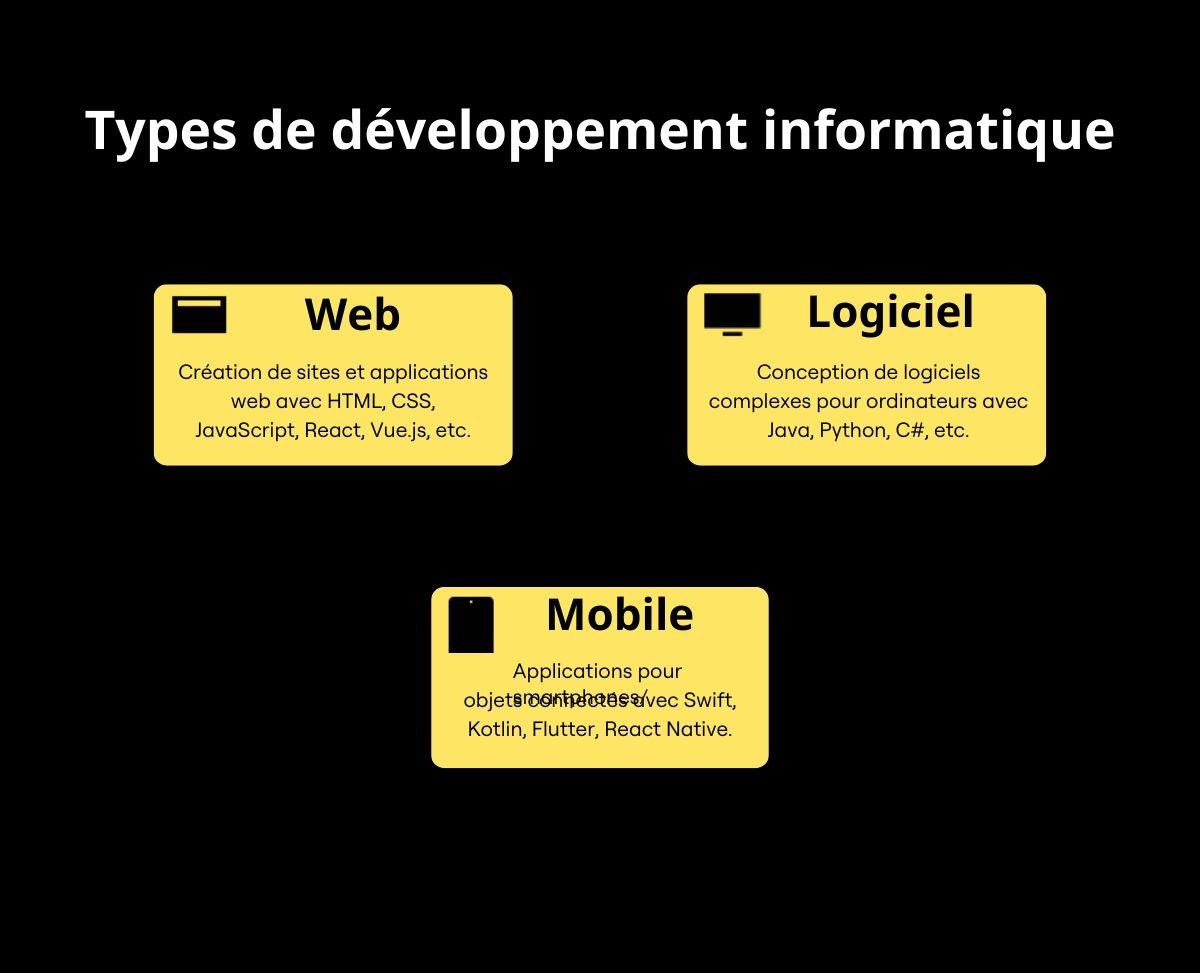 Types développement informatique
