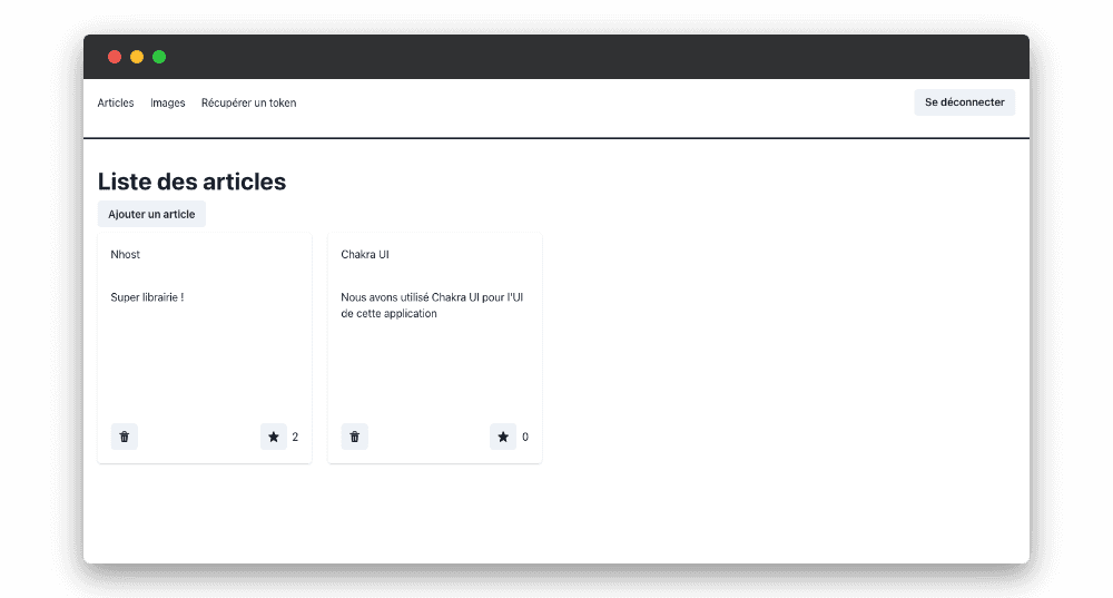 Exemples utilisation Nhost