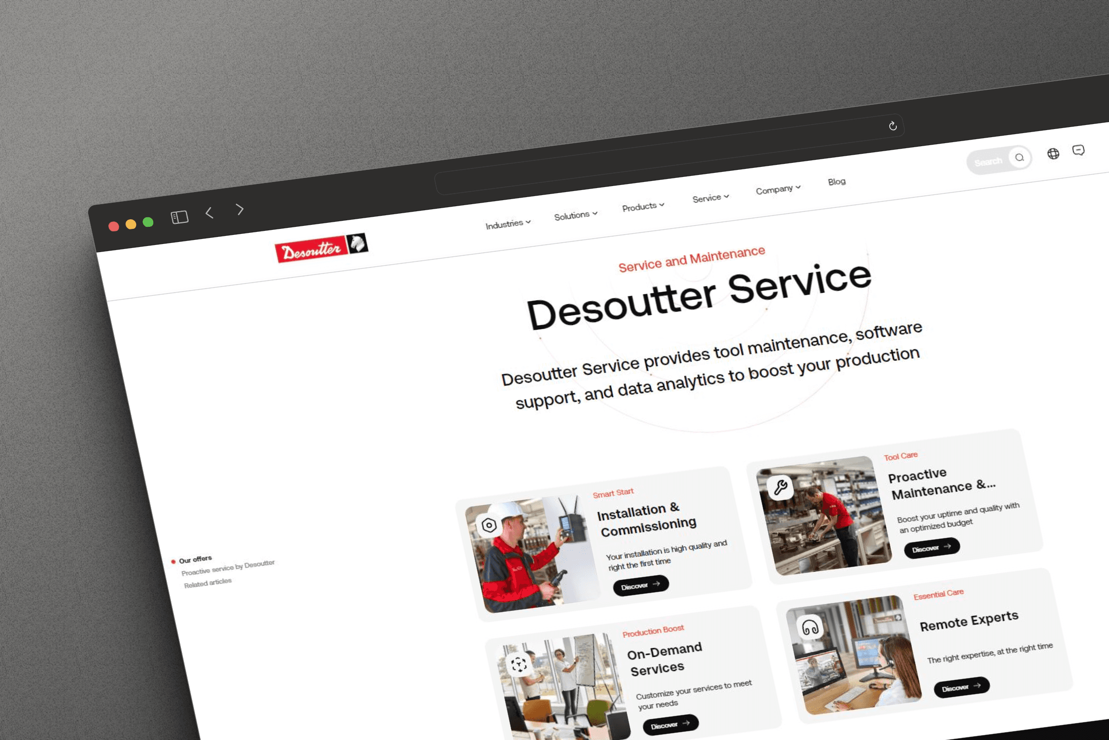 Desoutter Service propose l’installation, la maintenance proactive, des services à la demande et des experts à distance