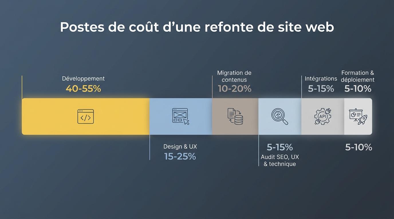 Décomposition des postes de coût d'une refonte de site web